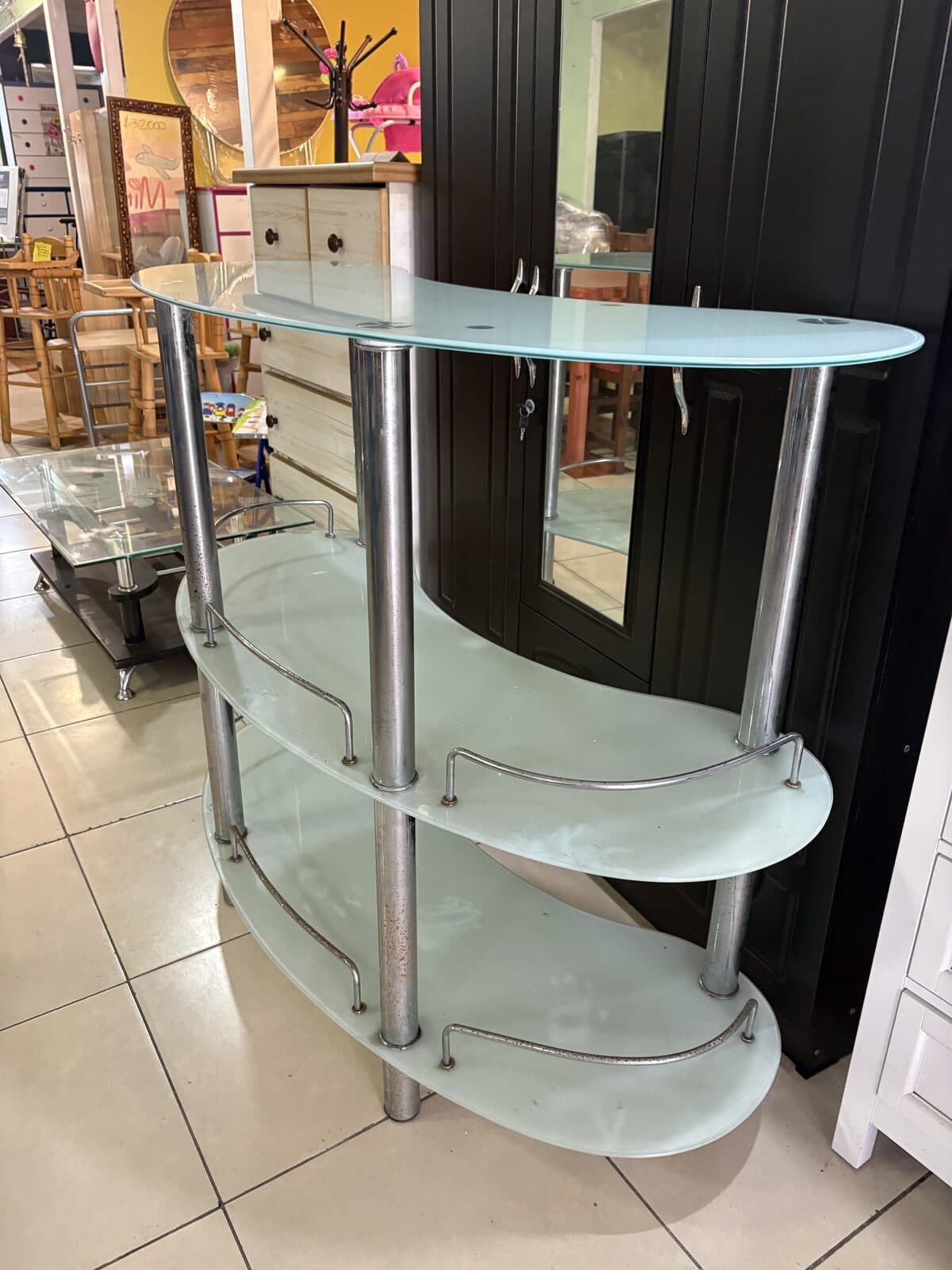 Mueble bar de vidrio 3 niveles