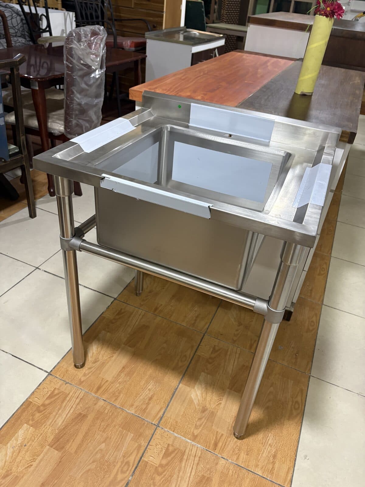 Lavafondo industrial acero inoxidable 1 cubeta