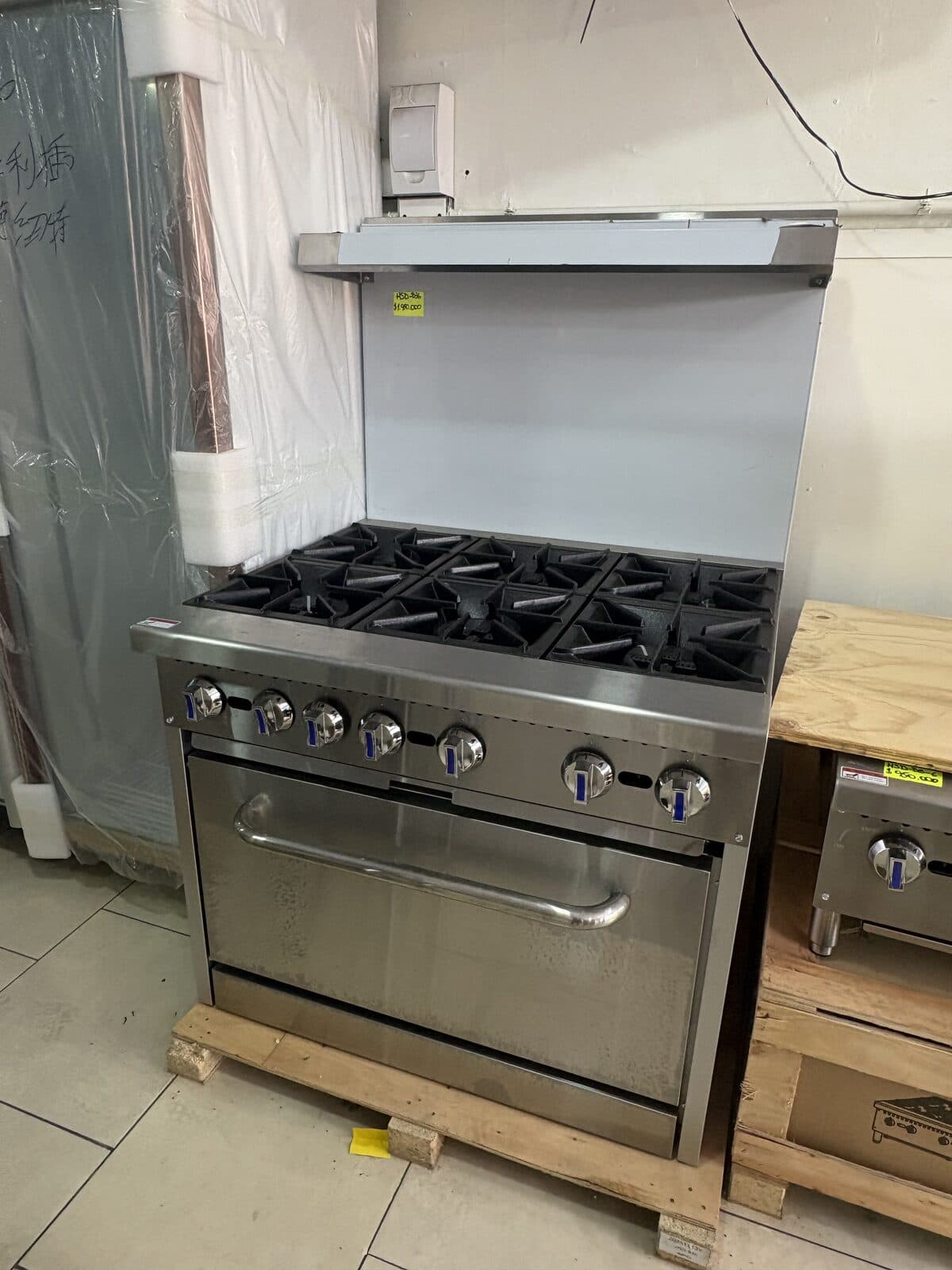 Cocina industrial 6 quemadores con horno